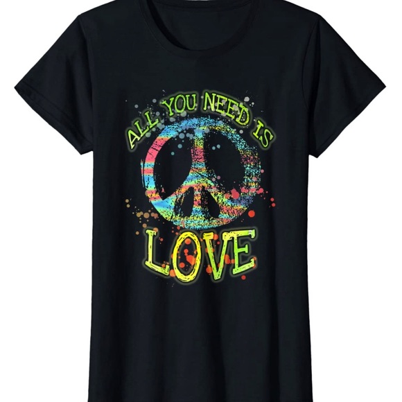 Graphic Retro Woman’s “All You Need is Love” Tee - Picture 3 of 4